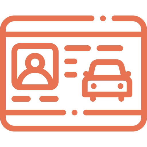 Icône représentant un permis de conduire, pour donner les explications sur les documents nécessaires pour louer un véhicule chez Ryôco - spécialiste de la location de vans pour slow travel à Pouilly les Nonains dans la loire